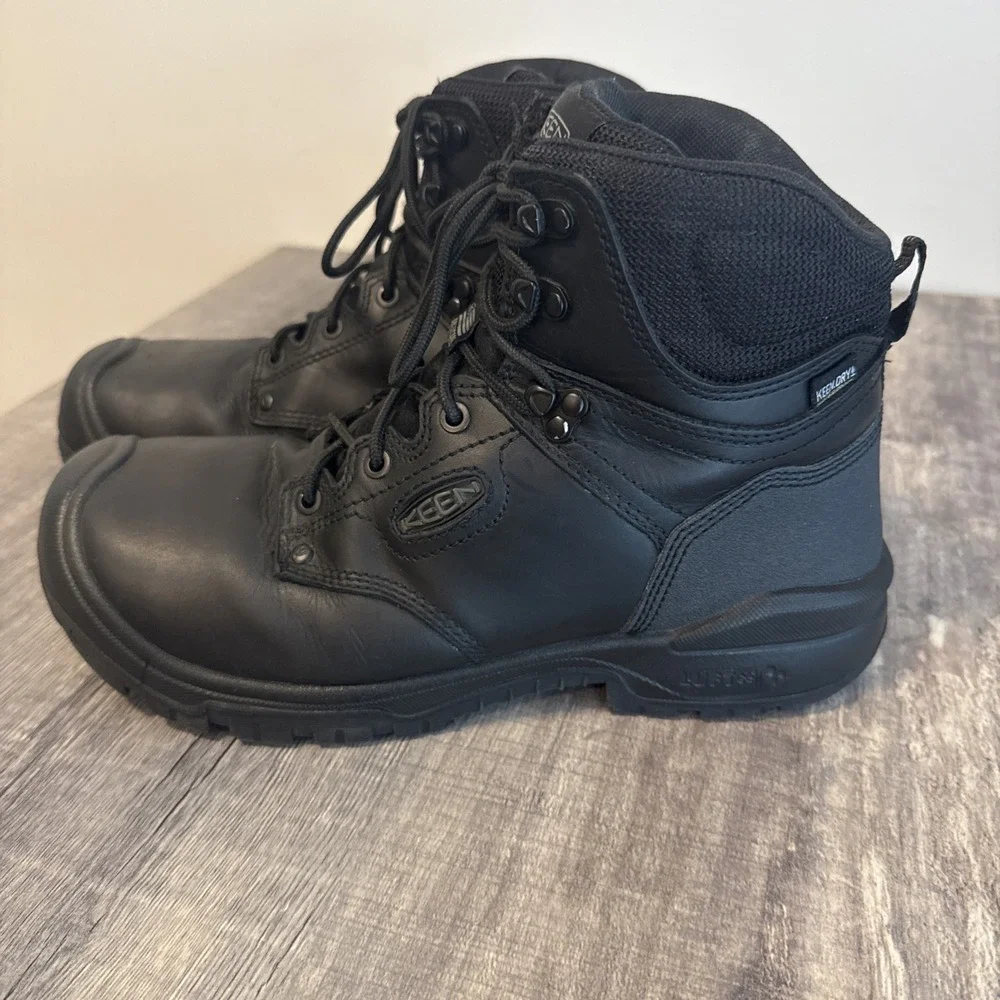 Keen Utility Mens Black Leather Waterproof Carbon Toe Work Boots 1026486 Size 10
